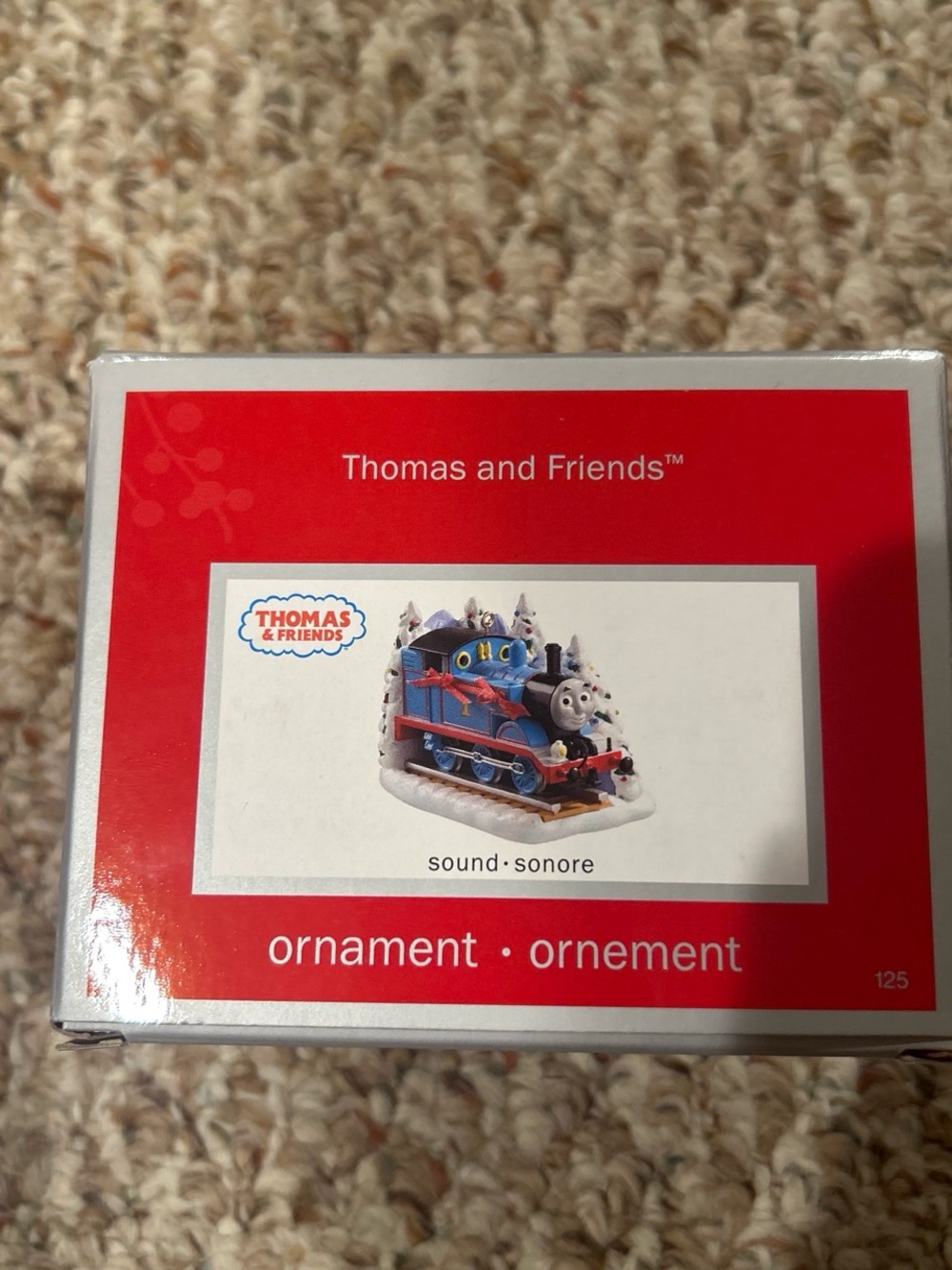 Thomas & Friends Blue Train Holiday Ornament with Red Accents